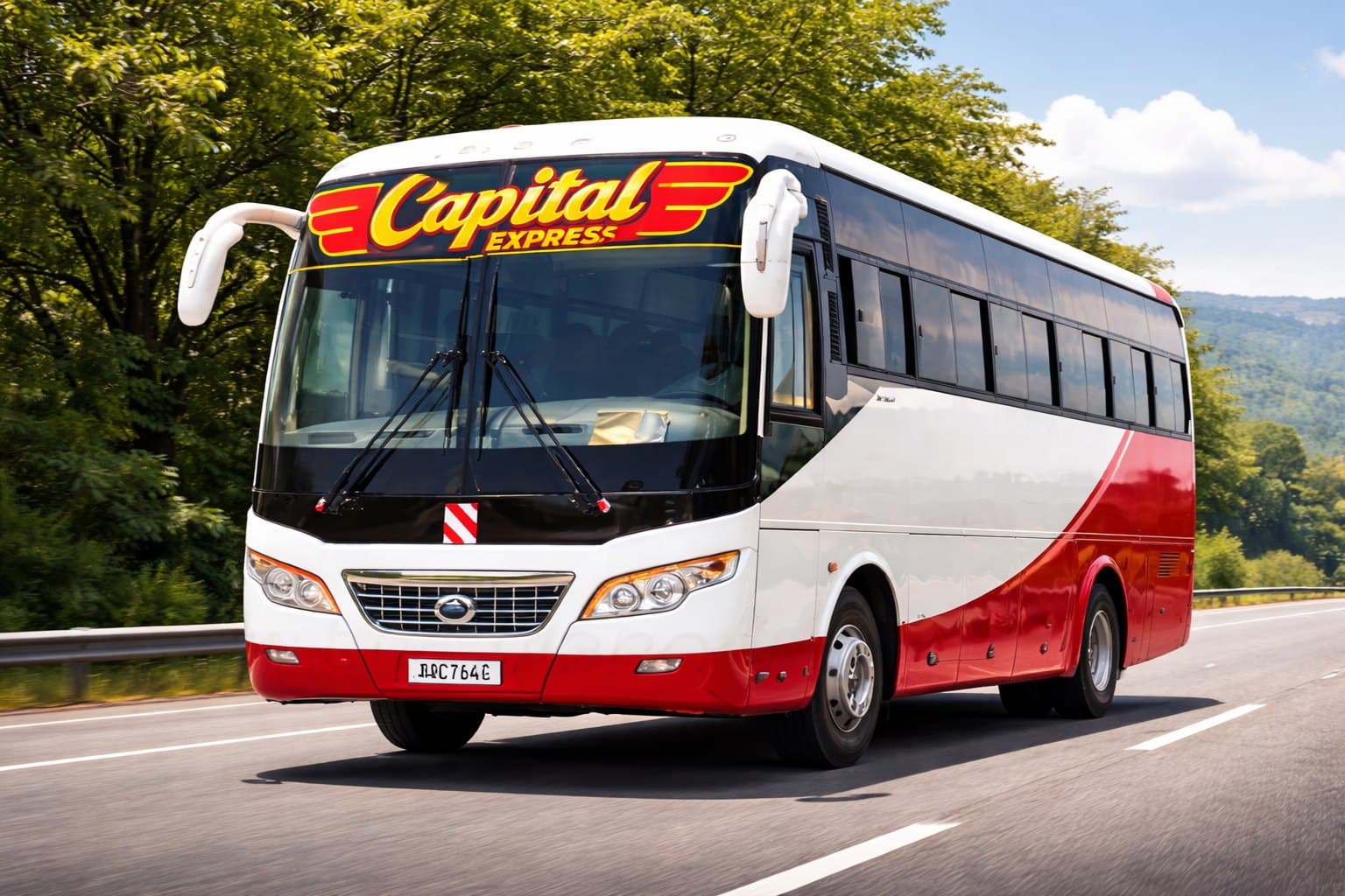 Capital Express coach at night